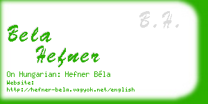 bela hefner business card